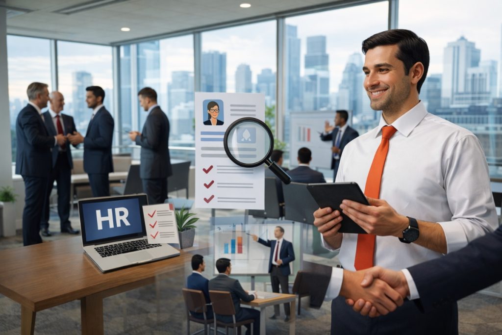 Human Resources team planning recruitment and employee management strategies in a modern office