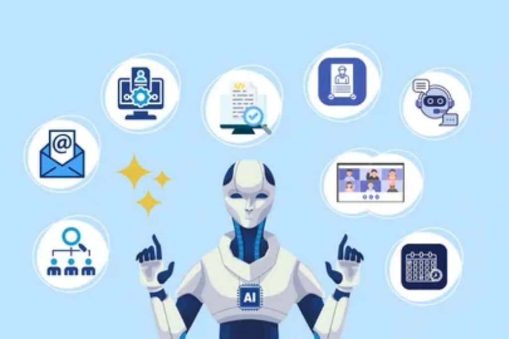 HR professional using AI tools for accelerating the hiring process on a computer screen