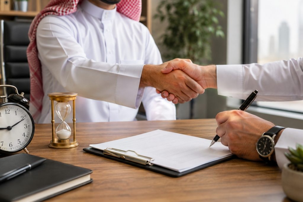 Fixed-term employment contract signed by employer and employee