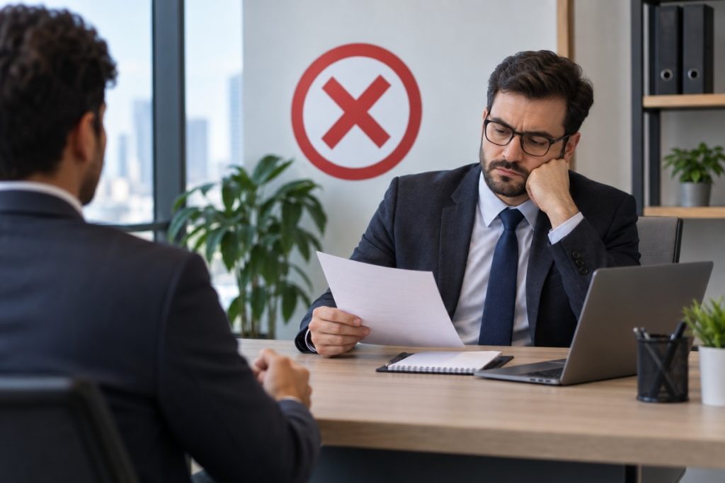 signs of rejection in a job interview